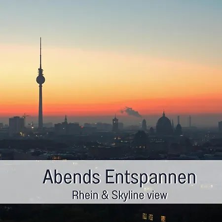 Rheinblick7 - Spektakulaerer Blick Auf Duesseldorfer Skyline - Ruhig Modern Privatparkplatz Aufzug - Anbindung An Messe Flughafen Hauptbahnhof * Neuss